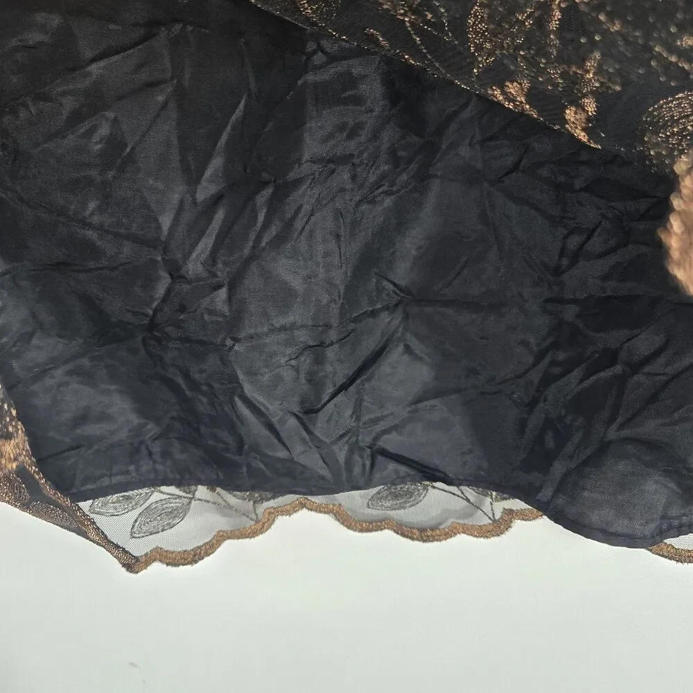 Bloomingdale's Vintage Women's Size 6 Black Copper Pencil Skirt‎